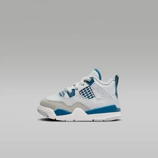 Kids Jordan 4 White Blue